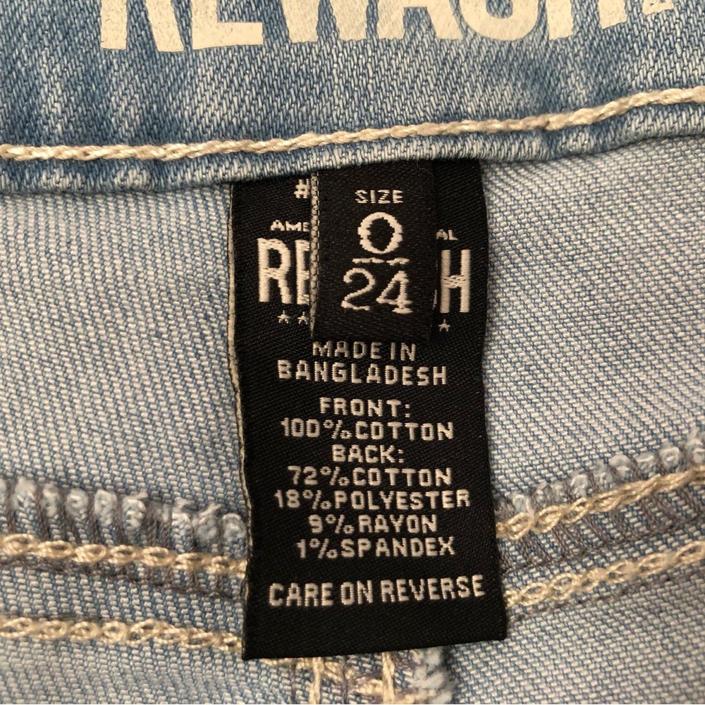 REWASH SIZE 24 SUPER HIGH RISE BOYFRIEND DENIM SHORTS VINTAGE REUNION NWT - Picture 7 of 14